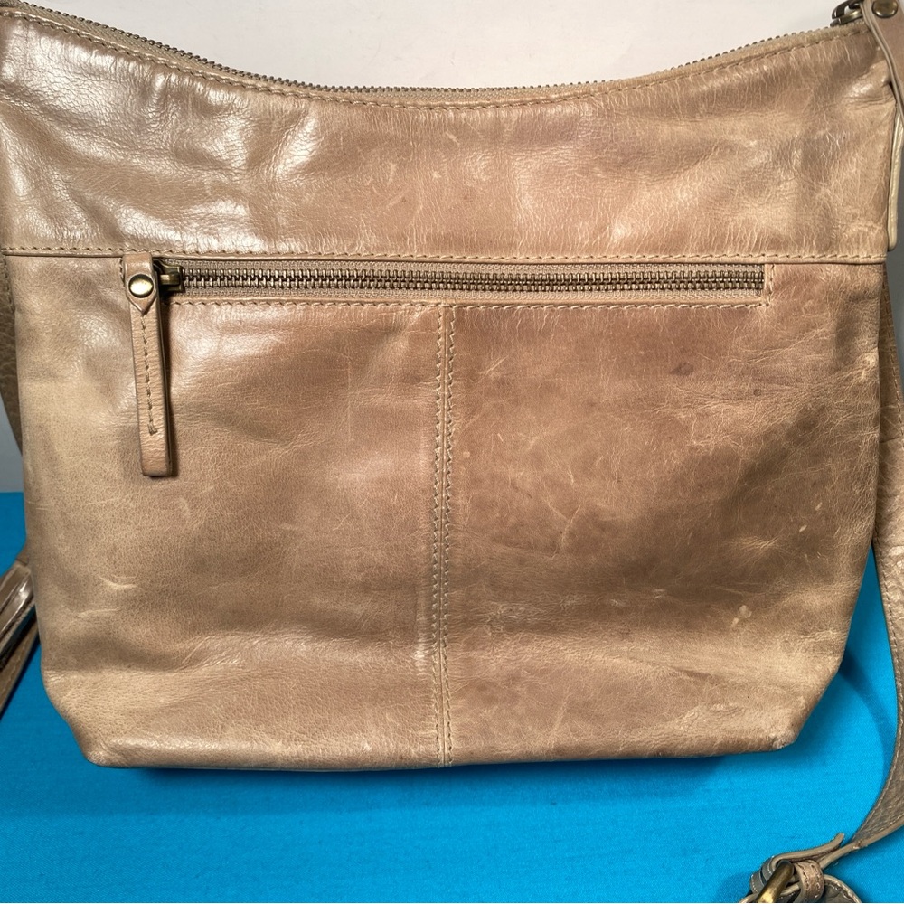 Diba True Taupe Leather Crossbody Bag